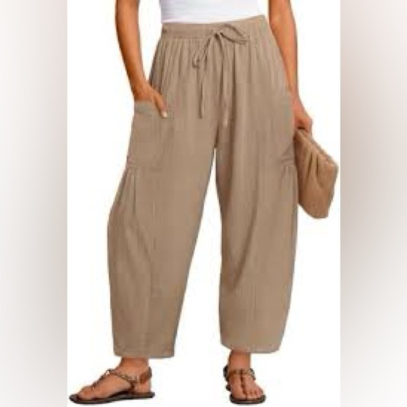 Merokeety Pants - Merokeety tan wide leg cargo trouser M